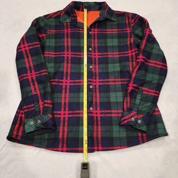 Womens Flannel Jacket, Plaid Button Down Fuzzy Shirt jacket - Picture 7 of 11